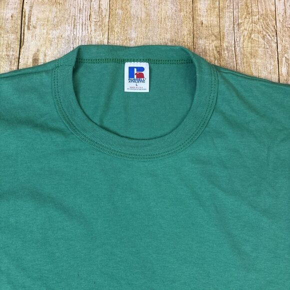 Single Stitch Russell Athletic T Shirt Large 50/50 Vintage Blank Made In USA - Picture 7 of 11